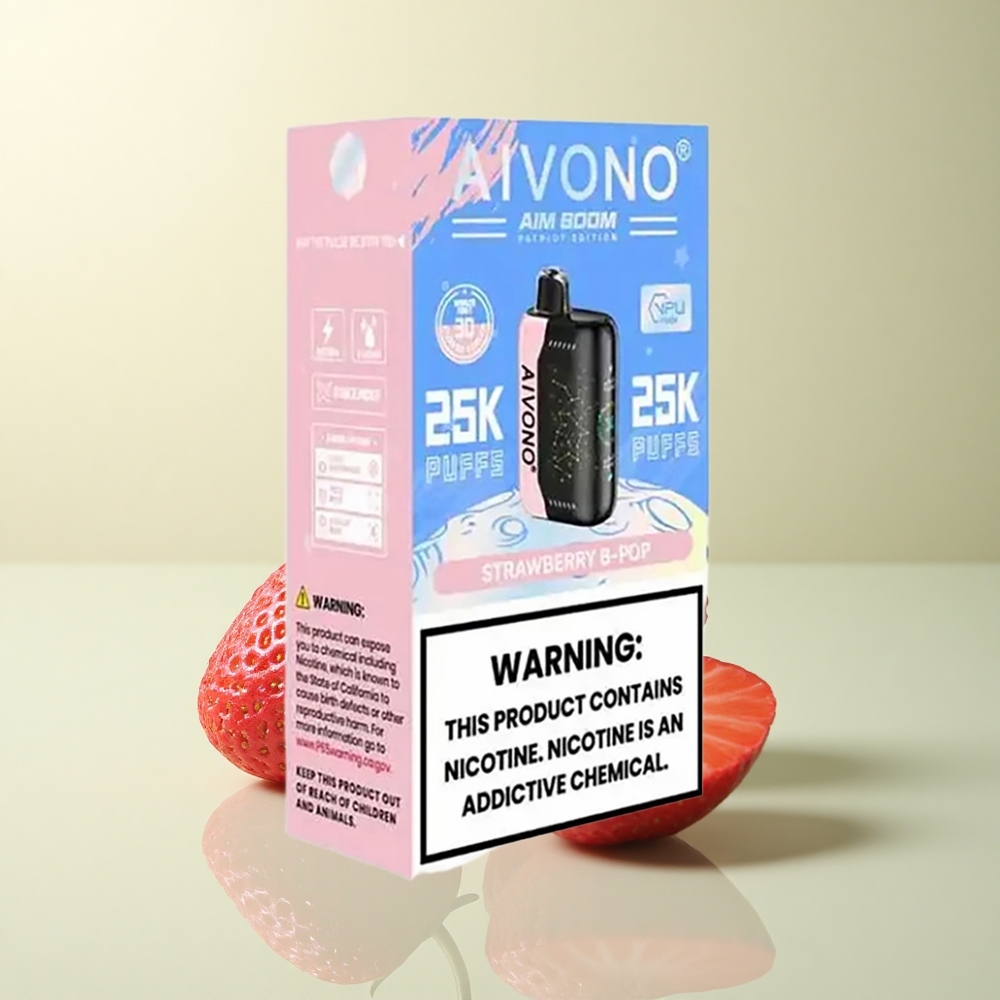 Aivono Aim Boom 25000 Strawberry B Pop 5% Nicotine 650mAh