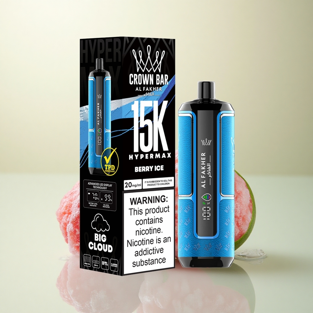 Al Fakher Crown Bar 15K Hypermax Berry Ice 22ml 600mAh DTL