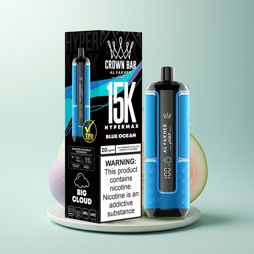 Al Fakher Crown Bar 15K Hypermax Blue Ocean 22ml 600mAh DTL Nicotine Vape