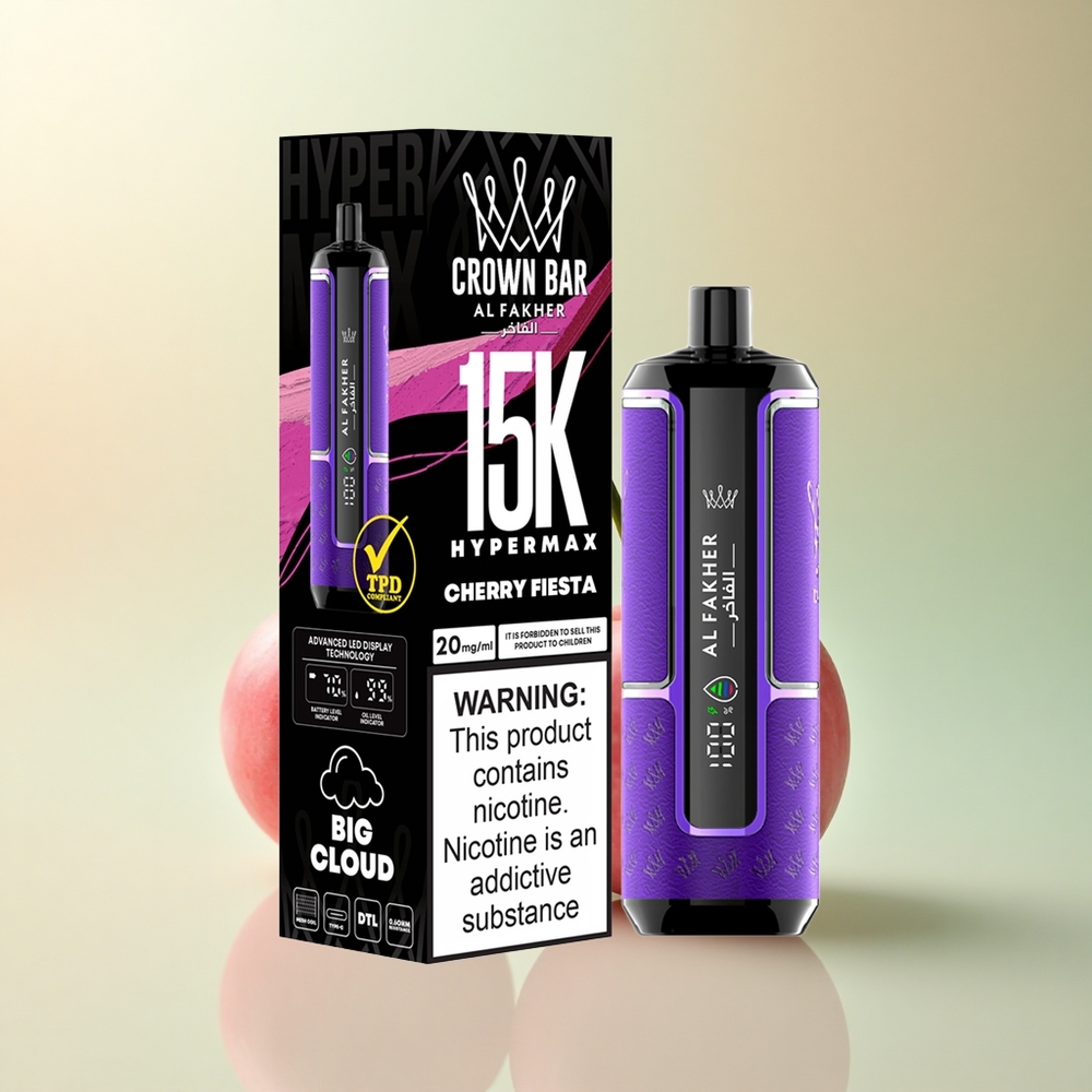 Al Fakher Crown Bar 15K Hypermax Cherry Fiesta 22ml DTL 6mg Nicotine