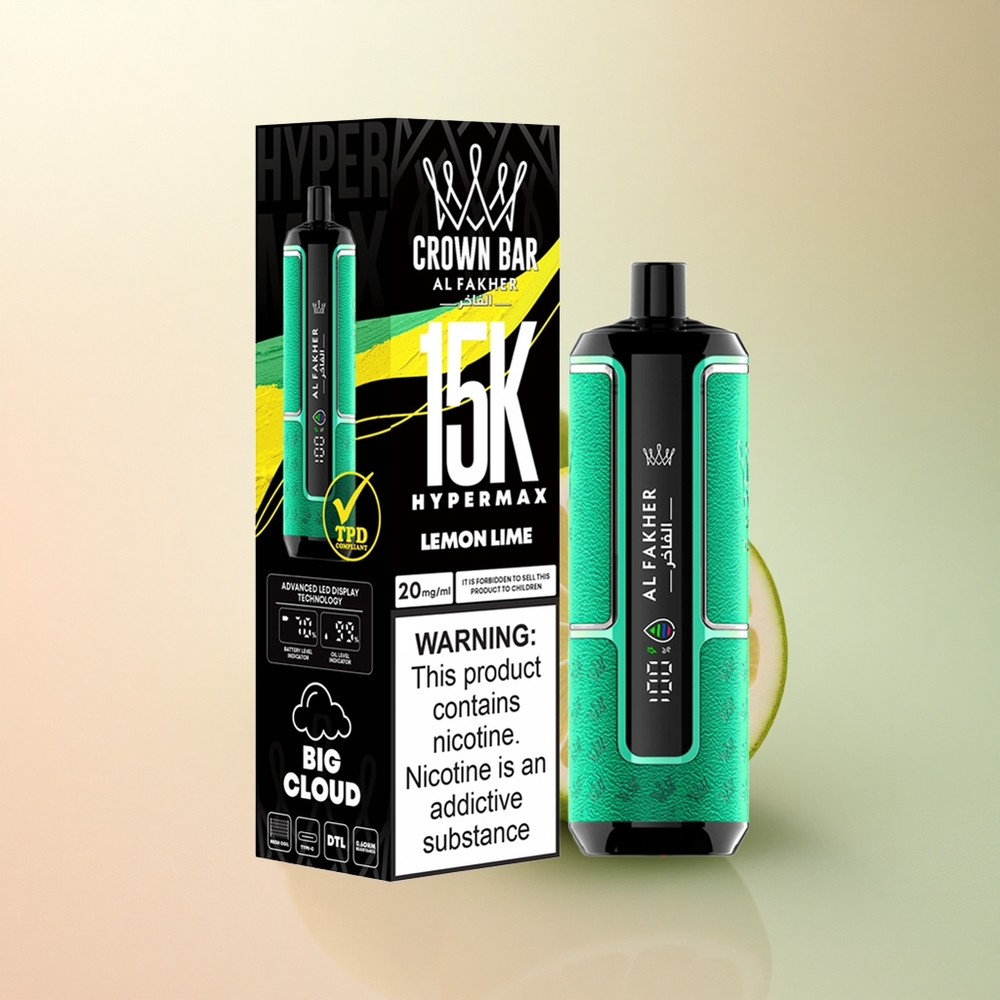 Al Fakher Crown Bar 15K Hypermax Lemon Lime 22ml 600mAh DTL 6mg Nicotine