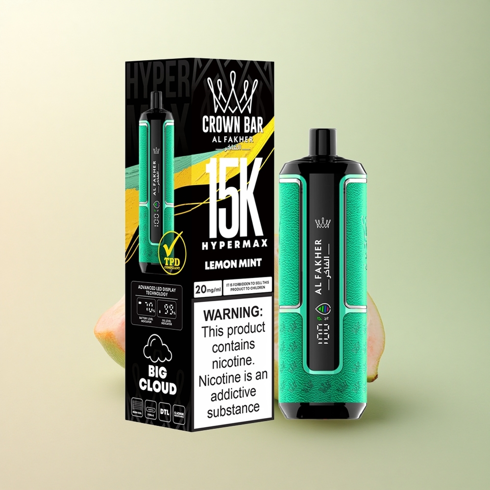 Al Fakher Crown Bar 15K Hypermax Lemon Mint 22ml 600mAh Nicotine 6mg/ml