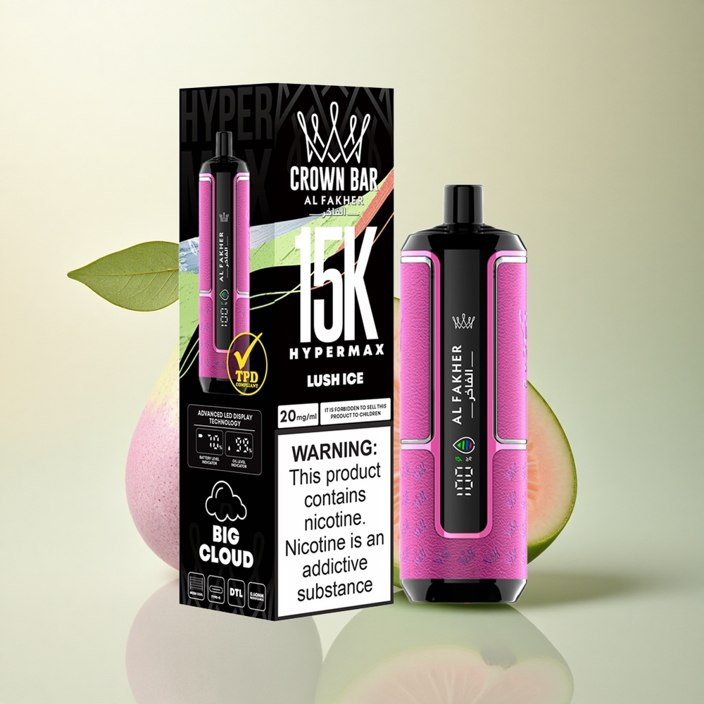 Al Fakher Crown Bar 15K Hypermax Lush Ice 22ml 600mAh 6mg Nicotine