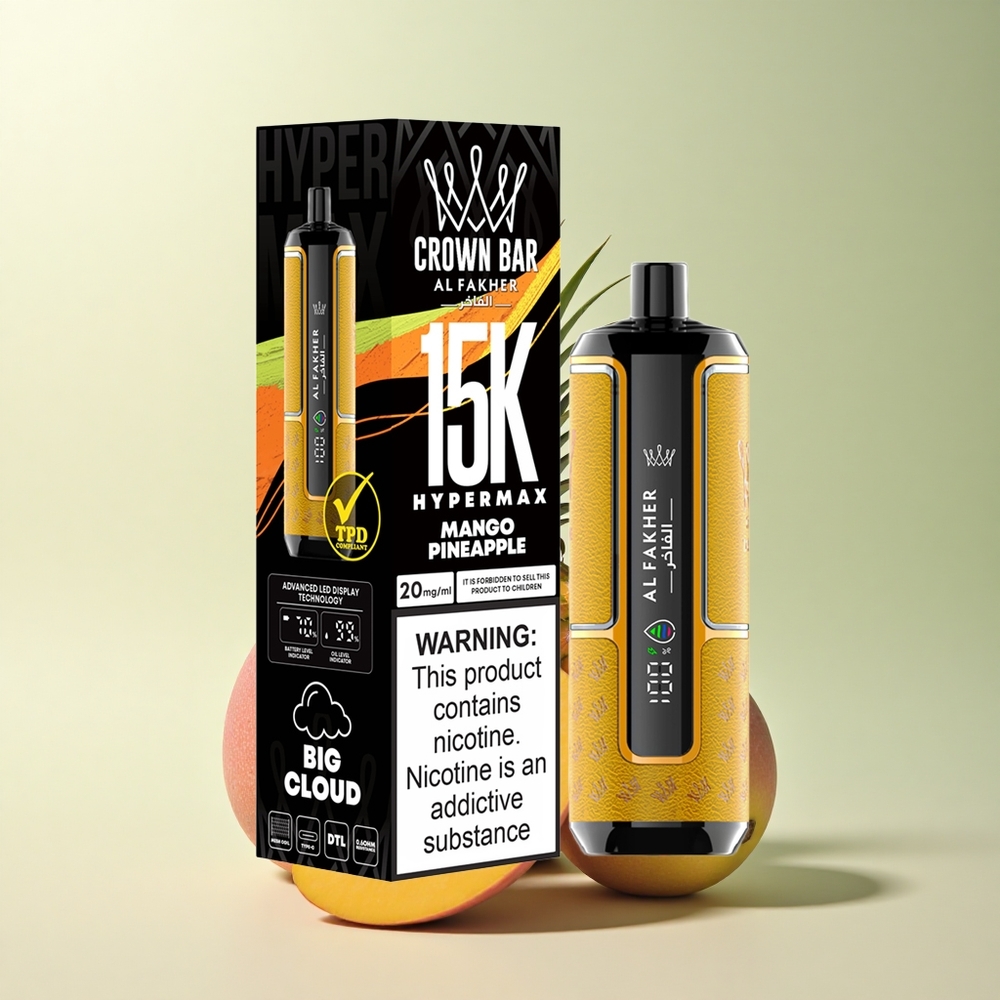 Al Fakher Crown Bar 15K Hypermax Mango Pineapple 22ml 600mAh 6mg Nicotine