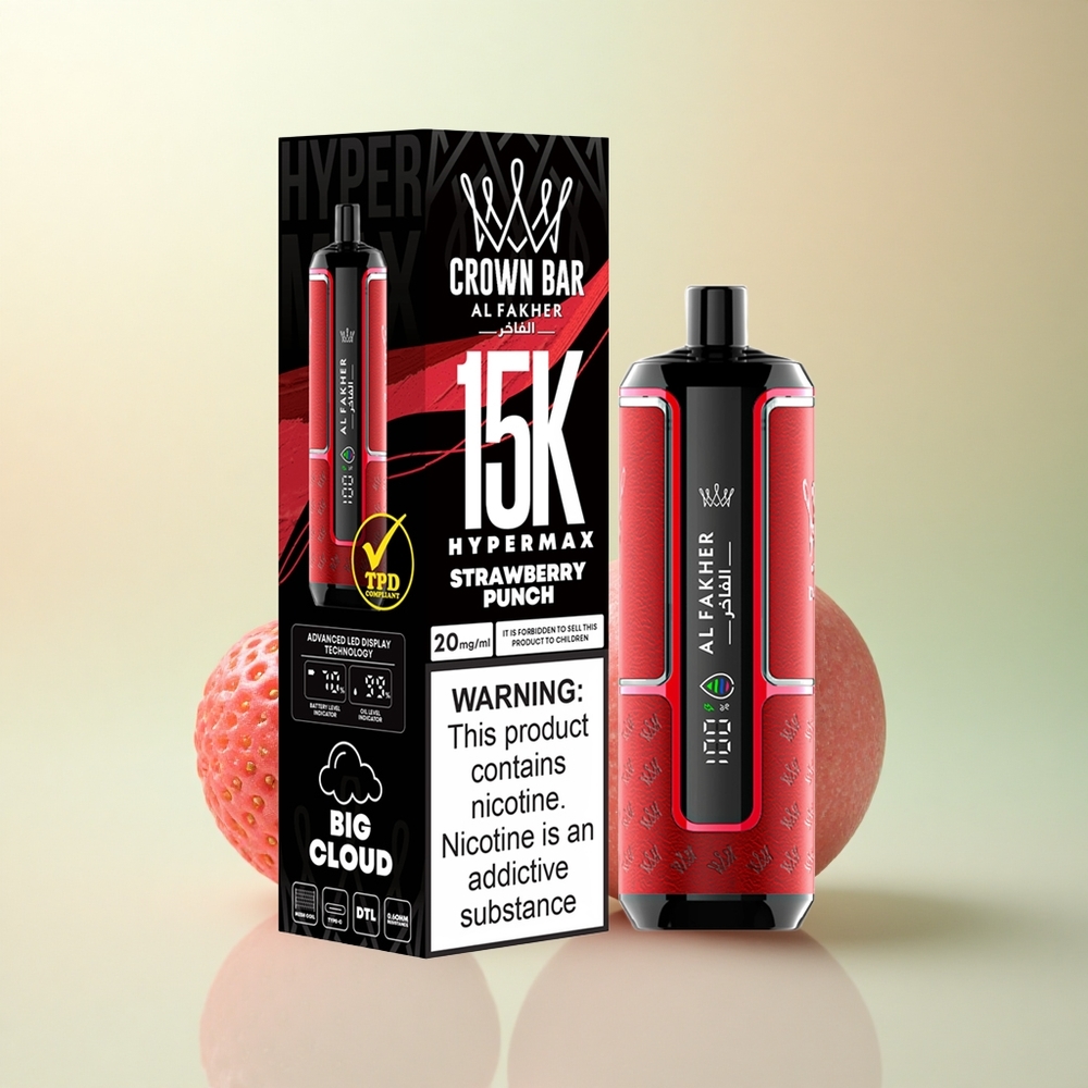 Al Fakher Crown Bar 15K Hypermax Strawberry Punch 22ml 600mAh DTL